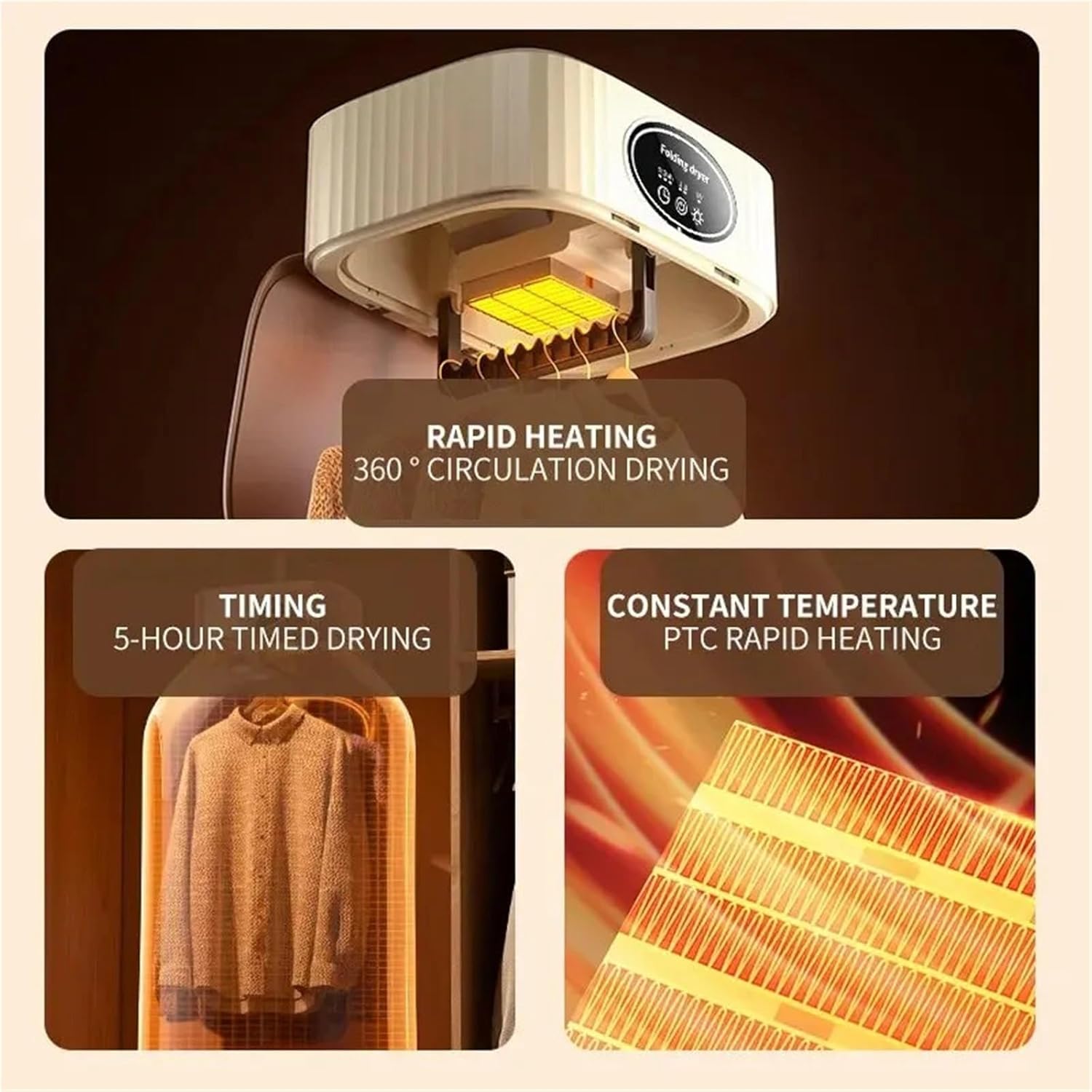 Portable Clothes Dryer Machine for Apartment RV Small Quiet Fast Drying Machine with Timer Hassle-Free Setup clothes dryers(Pink)