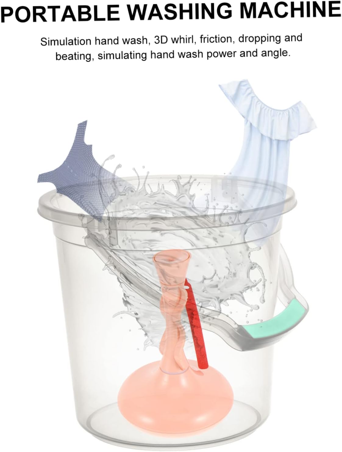 Veemoon 360degree Portable Sonic Washing Machine Rotating Travel Washer for Clothes Socks and Underwear Lightweight and Compact for Travel Camping Rv and Apartments