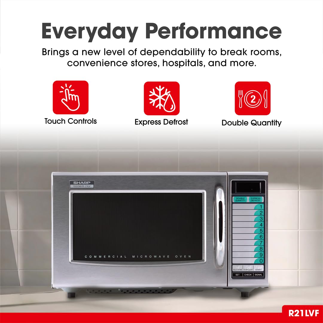 Sharp Medium-Duty Commercial Microwave Oven (15-0429) R-21LVF1 Cubic Feet