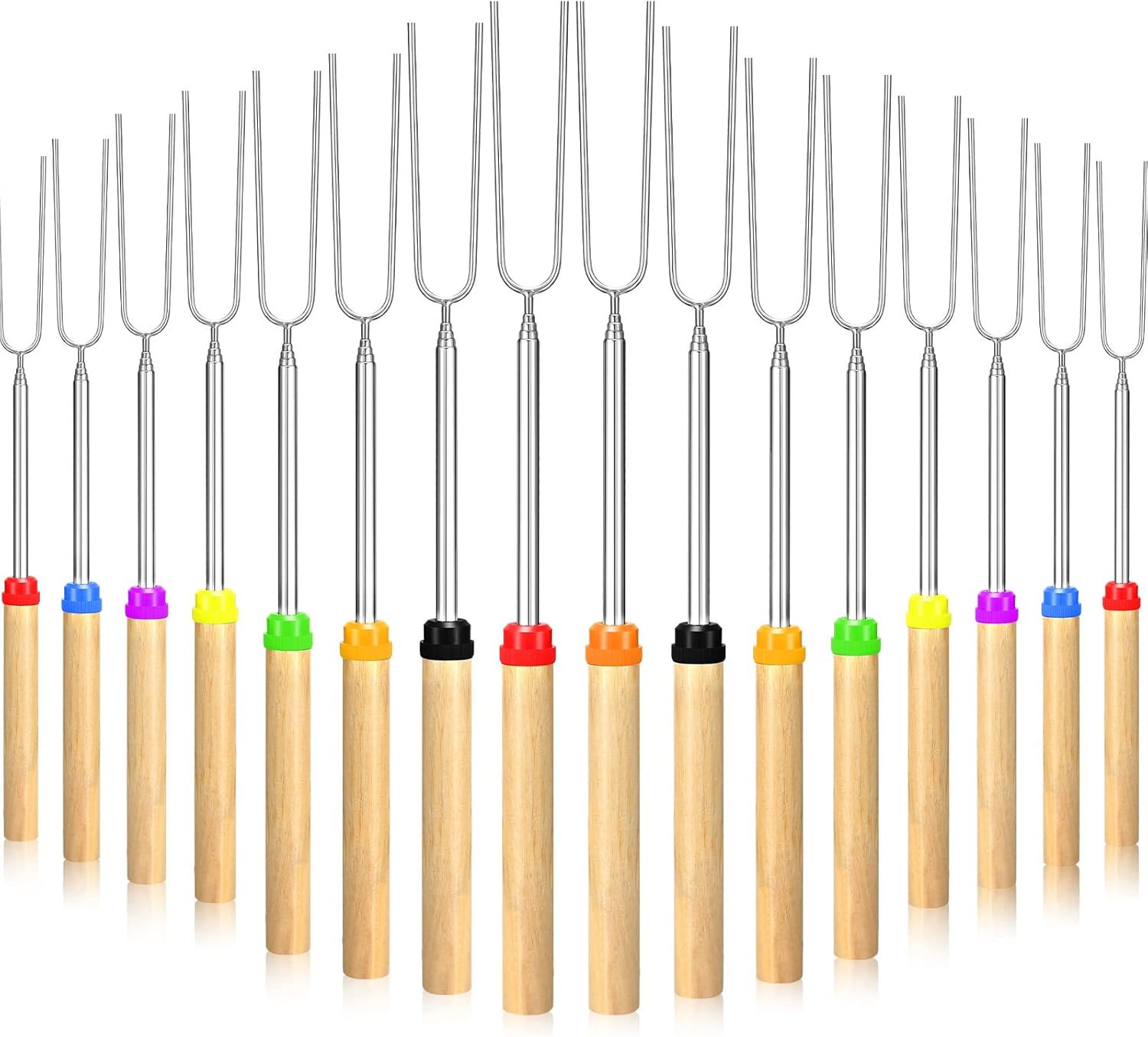 150 Pack 32 Inch Marshmallow Roasting Sticks Bulk, Smores Skewers for Fire Pit Kit, Hot Dog Camping Skewers Accessories Campfire Marshmellow Extendable Forks Bbq Tools Smores Sticks