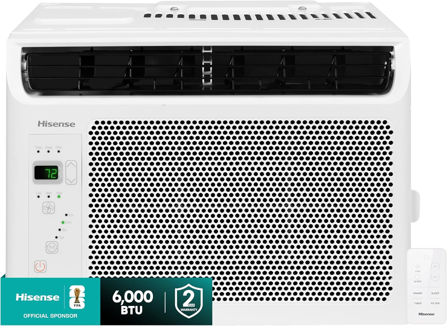 Hisense 6,000 BTU Window Air Conditioner, Easy Installation,Ultra Quiet, Easy-to-install Window Kit Included, 2 Years Warranty