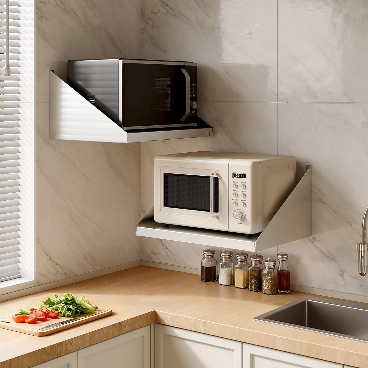 Stainless Steel Microwave Shelf Wall Mount 18