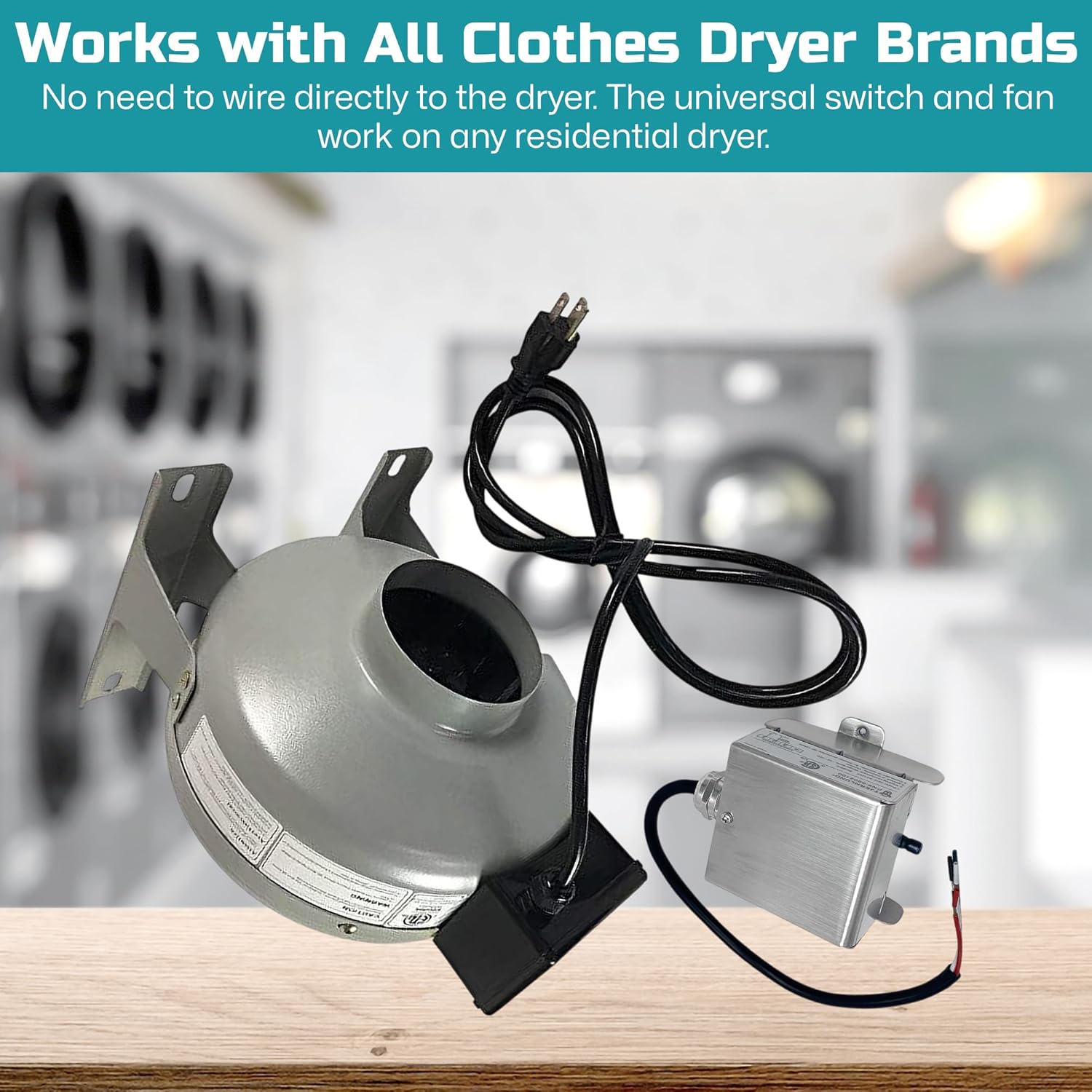 Tjernlund M-4DBT Automatic Dryer Duct Booster Exhaust Fan for Clothes Dryers