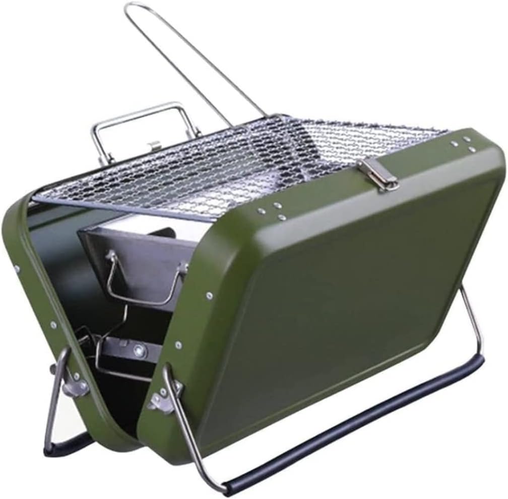 Charcoal Grills BBQ Grill Outdoor BBQ Grill Stainless Steel Charcoal Barbecue Grill Portable Folding BBQ Tools for Garden Charcoal Grill Cooking(Green)
