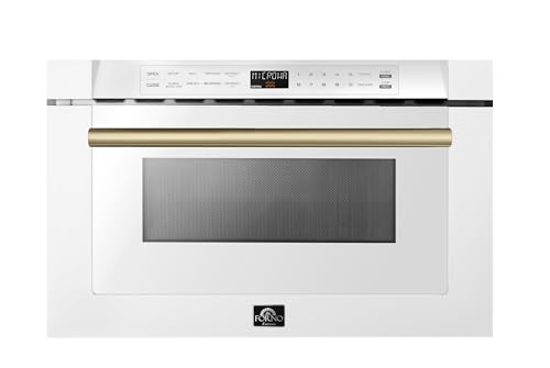 FORNO 24 Inch 1000 Watts White Microwave Drawer 1.2 cu.ft.
