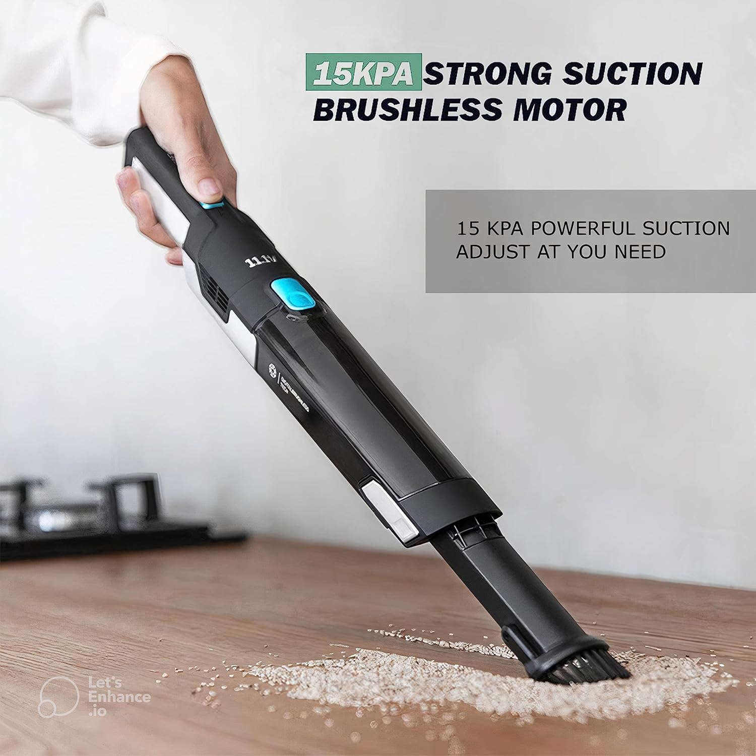 T'Offy Handheld Vacuum Cordless, Vacuum 15KPA Powerful Suction with Fast Charging Dock, Lightweight Portable Cleaner, Rechargeable Vacuum Cleaner for Car Home Hardwood Floor Office and Pet (Grey)