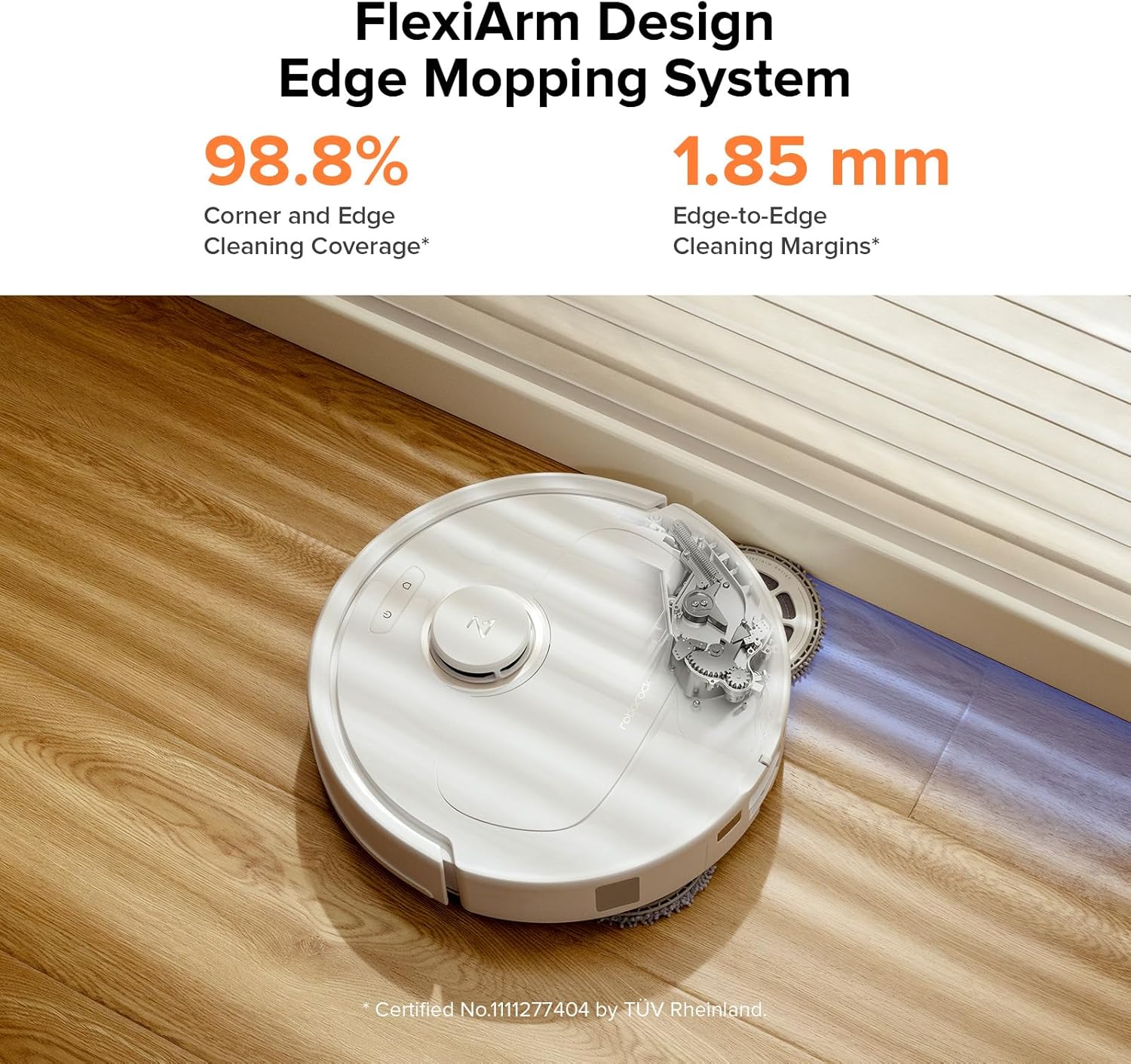 roborock Qrevo Pro Robot Vacuum and Mop with FlexiArm Design Edge Mopping, Dynamic Hot Water Mop Washing and Auto Mop Drying, Intelligent Dirt Detection (Renewed)