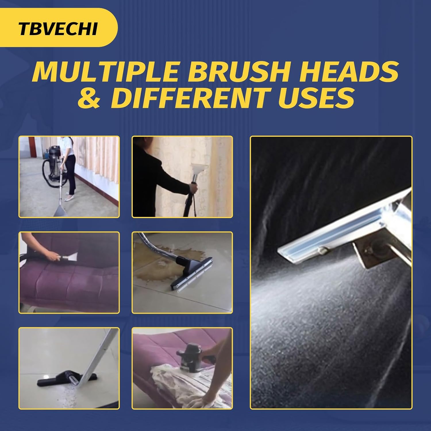 60L/15.85Gal Commercial Carpet Cleaning Machine, 3 in 1 Professional Upholstery Cleaner Machine Vacuuming And Water for Wet Dry for Carpet Sofa Curtain, 2110W