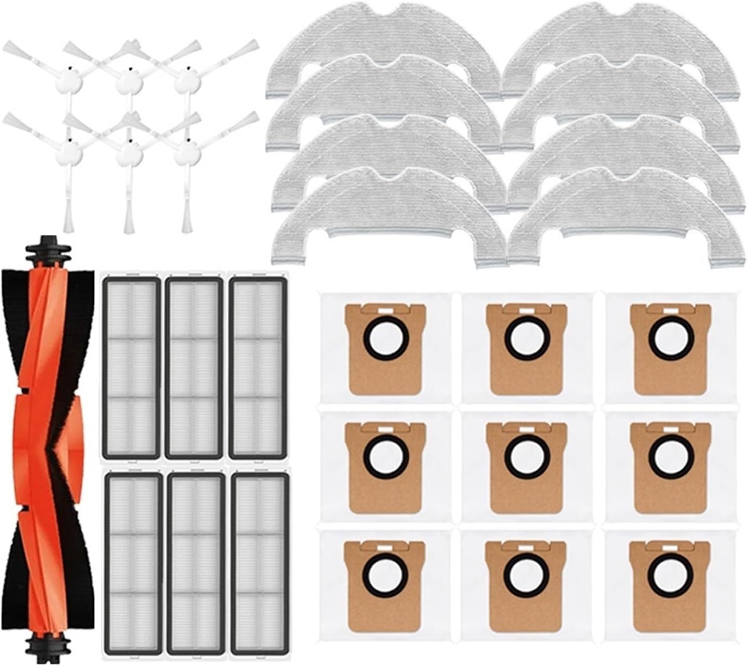 Vacuum Cleaner Accessories Compatible for Xiaomi Robot Vacuum X10 Replacement Spare Parts Accessories Main Side Brush Hepa Filter Mop Cloth Dust Bag(Green)