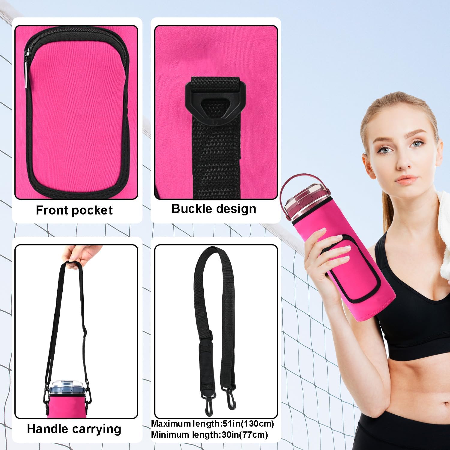 AF-WAN Portable Blender Carry Storage Bag sleeve with Shoulder Strap for Ninja BC151NV/BC51NV/BC151BK/BC151CR/BC151EM/BC151PR/BC151WH 18oz Blast Portable Blender (Red Rose)