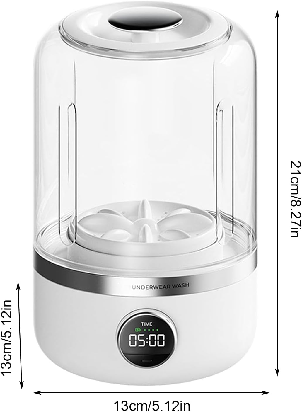 Rechargeable Mini Portable Washing Machine, with 4000mAh 5V 10 W Underwear Washing Machine for Underwear,Baby Clothes,Travel (White)