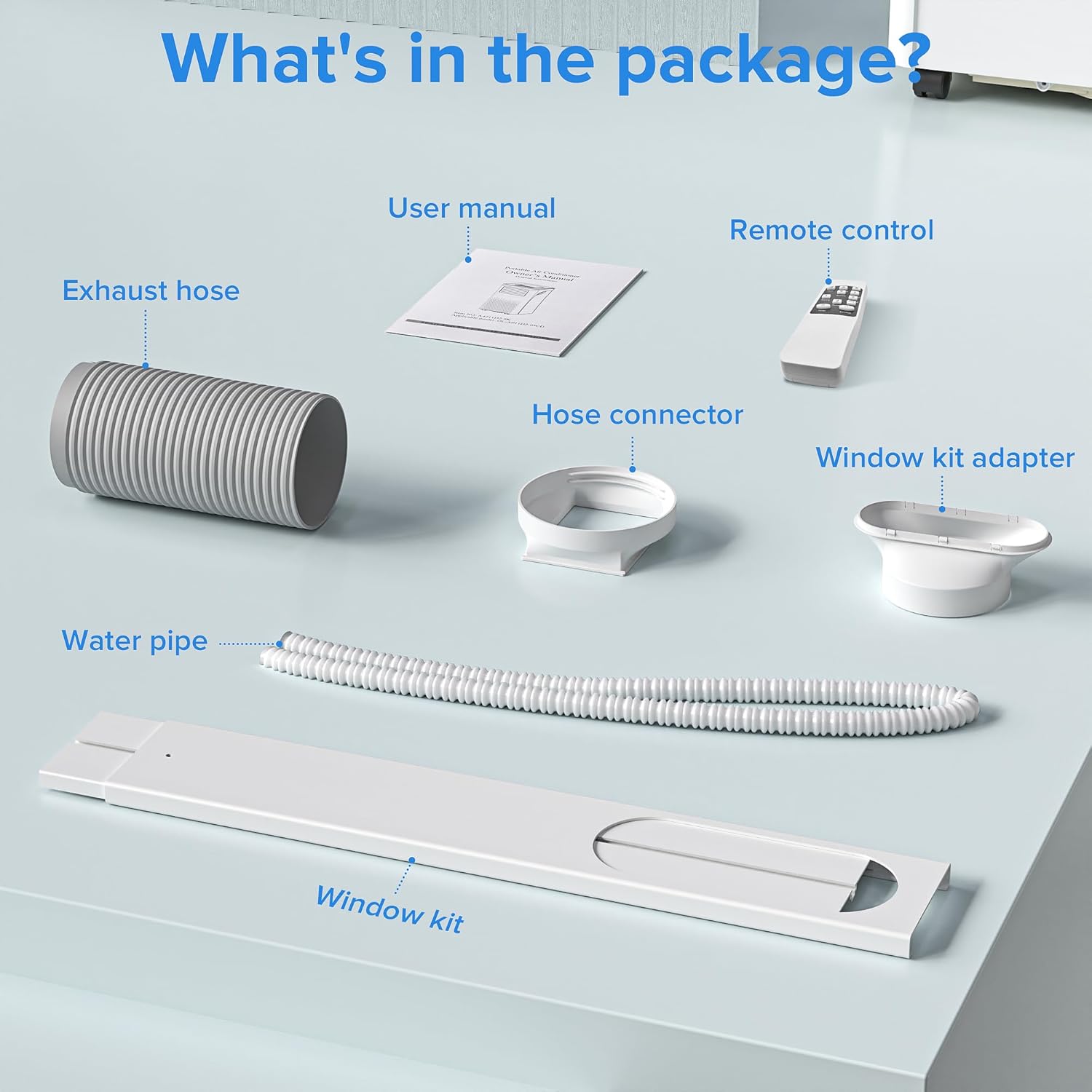 10,000 BTU Portable Air Conditioner Cools up to 450 SQ. FT, 4 in 1 AC Unit with Powerful Cooling, Sleep Mode, 24H Timer, Air Cooler with Window Installation Kit, for Bedroom, Apartment(WHITE)