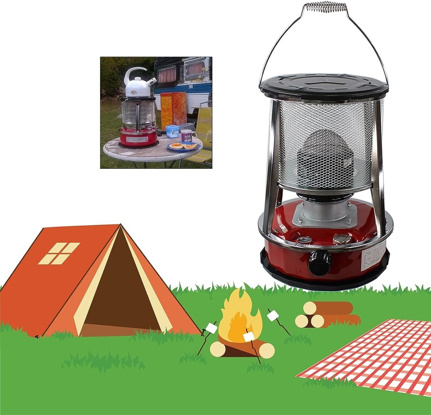 Kerosene Stove For Heating Cooking Outdoor Tent Heating Heaters Indoor Outdoor Without Electricity Stove Burner Portable Smoke-Free