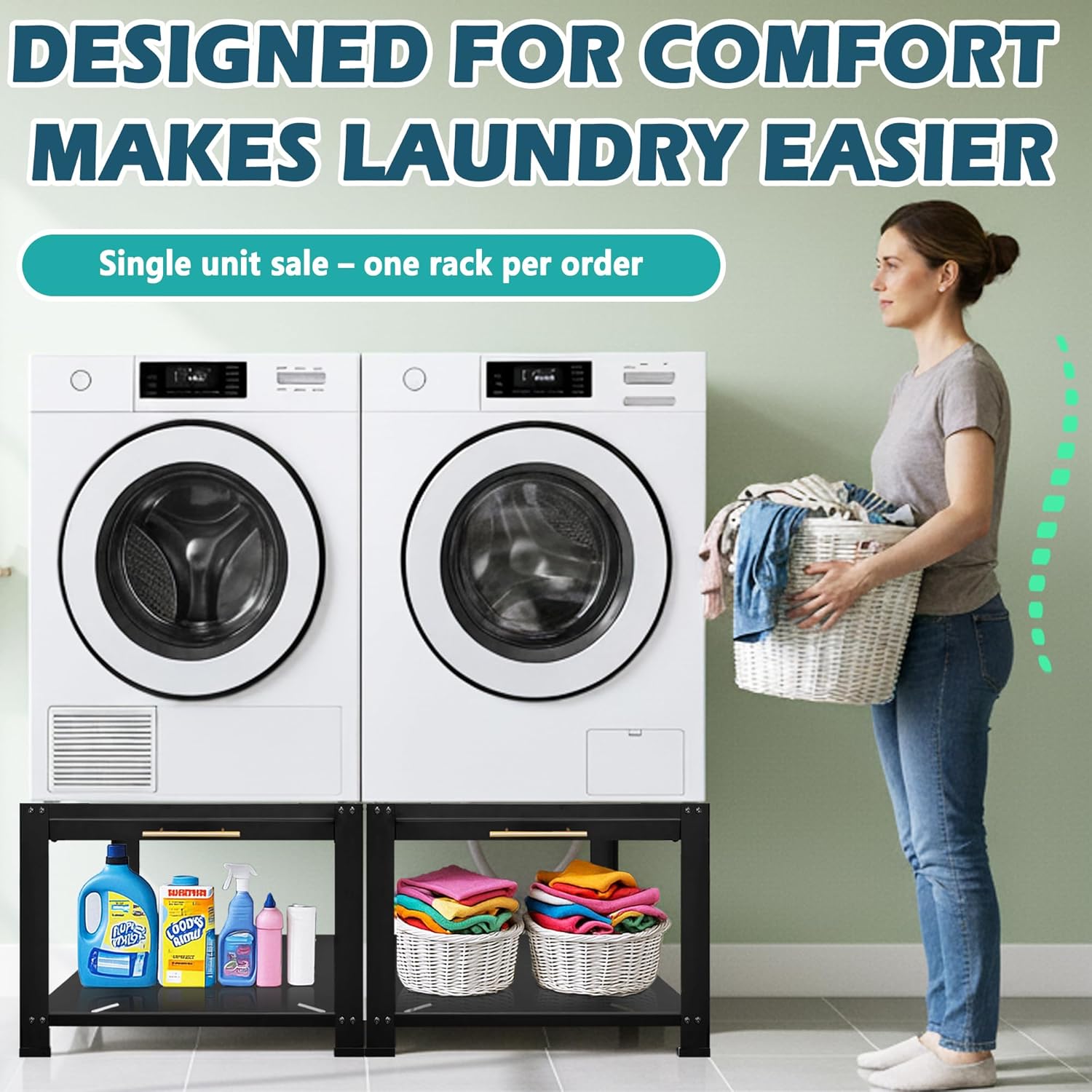 Royxen Washer and Dryer Pedestals with Drawer,29