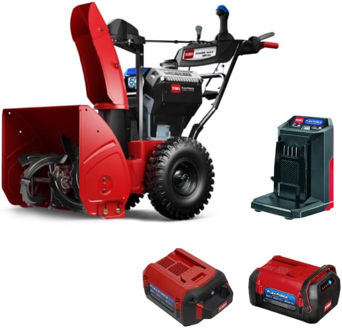Toro 26 in. Power Max e26 60V Two-Stage Snow Blower with (1) 60V MAX Flex-Force 5.0Ah Lithium-Ion Battery, (1) 60V MAX Flex-Force 10.0Ah Lithium-Ion Battery and (1) Charger