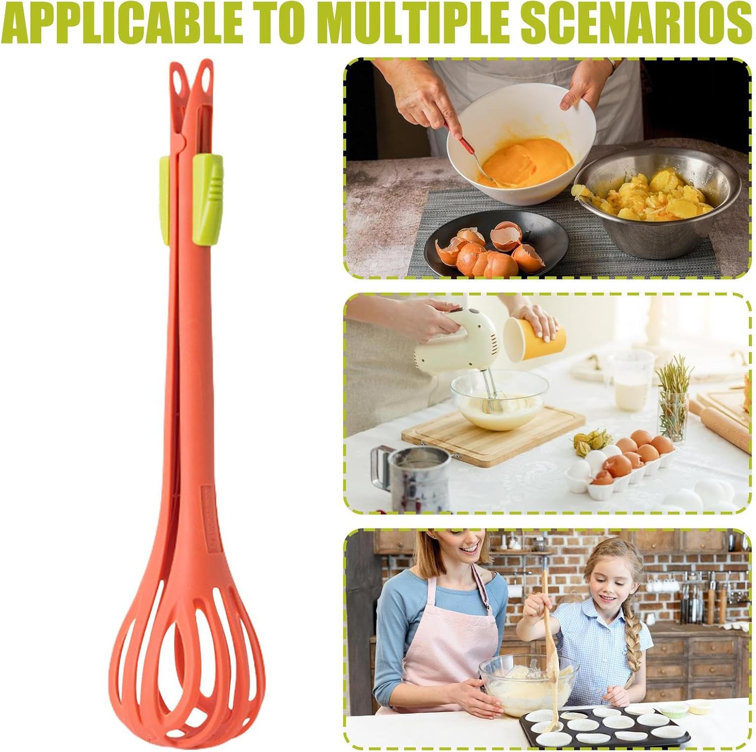 Multifunctional Egg Beater | Dependable Grip Egg Whisk | Food Clip for Boiled Eggs | Handheld Egg Whisk Blender for Cooking, Blending, Whisking and Stirring