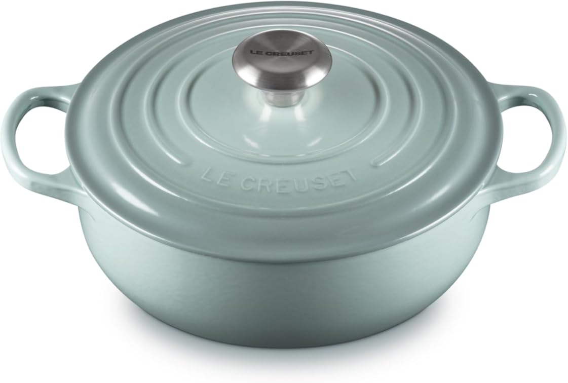 Le Creuset Enameled Cast Iron Signature Round Sauteuse, 3.5qt., Sea Salt