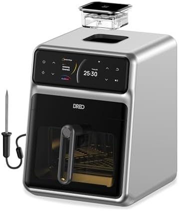 Dreo ChefMaker Combi Fryer, Cook like a pro with just the press of a button, Smart Air Fryer Cooker with Cook probe, Water Atomizer, 3 professional cooking modes, 6 QT