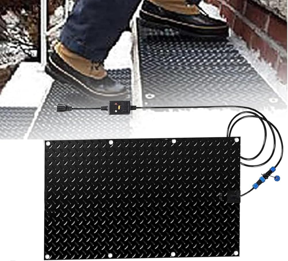 Heated Snow Melting Mats for Entrances, 1/2/3/4/5 pcs Outdoor Stairs Non-Slip Winter Removal and Ice Melt Products, Heated Mats for Winter Snow Removal, for Residential and Industrial(1 Pcs,1