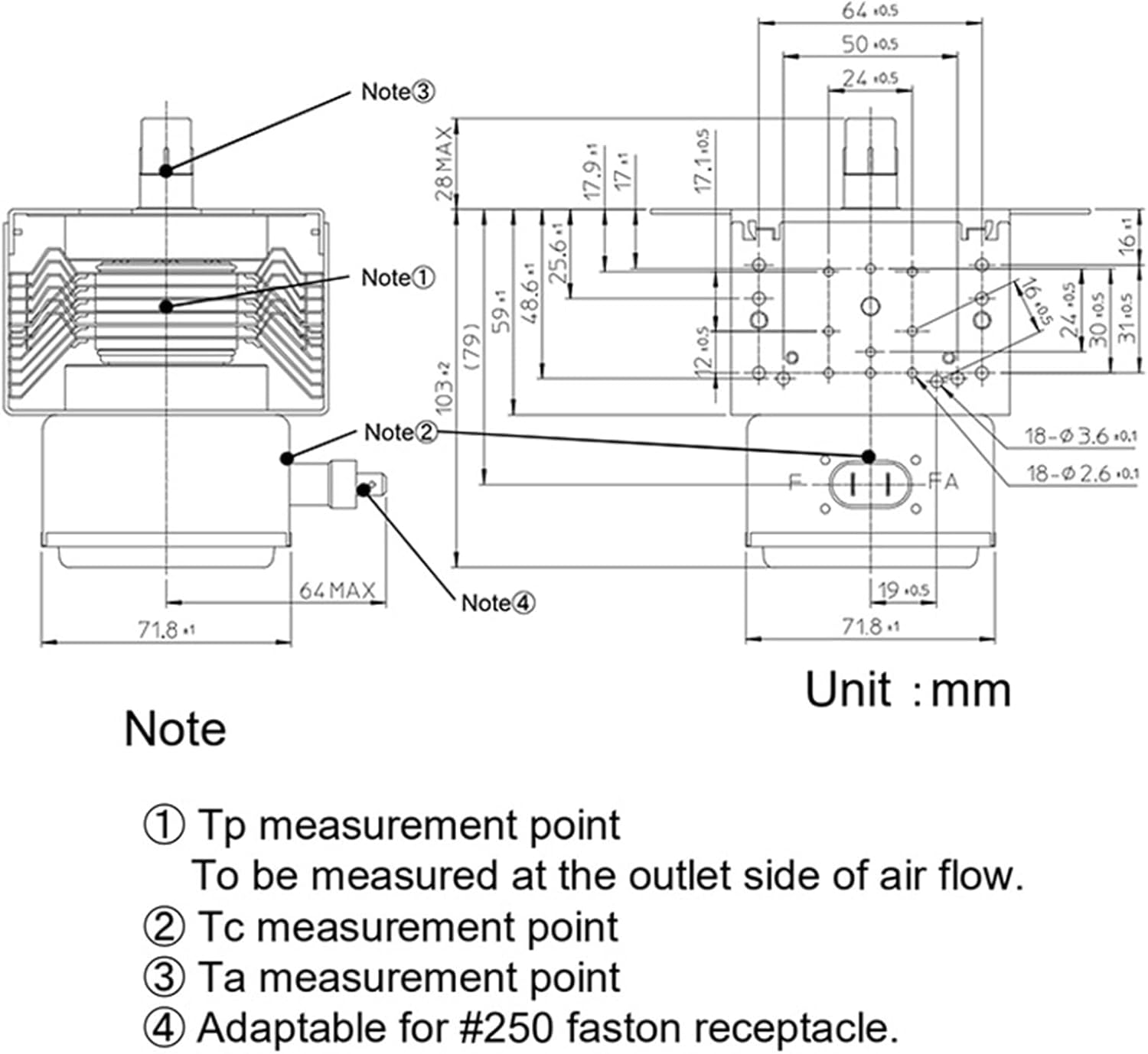 2M167B-M11 Magnetron Replacement Part Suitable For Microwave Oven Efficient Performances Long Lasting Durability
