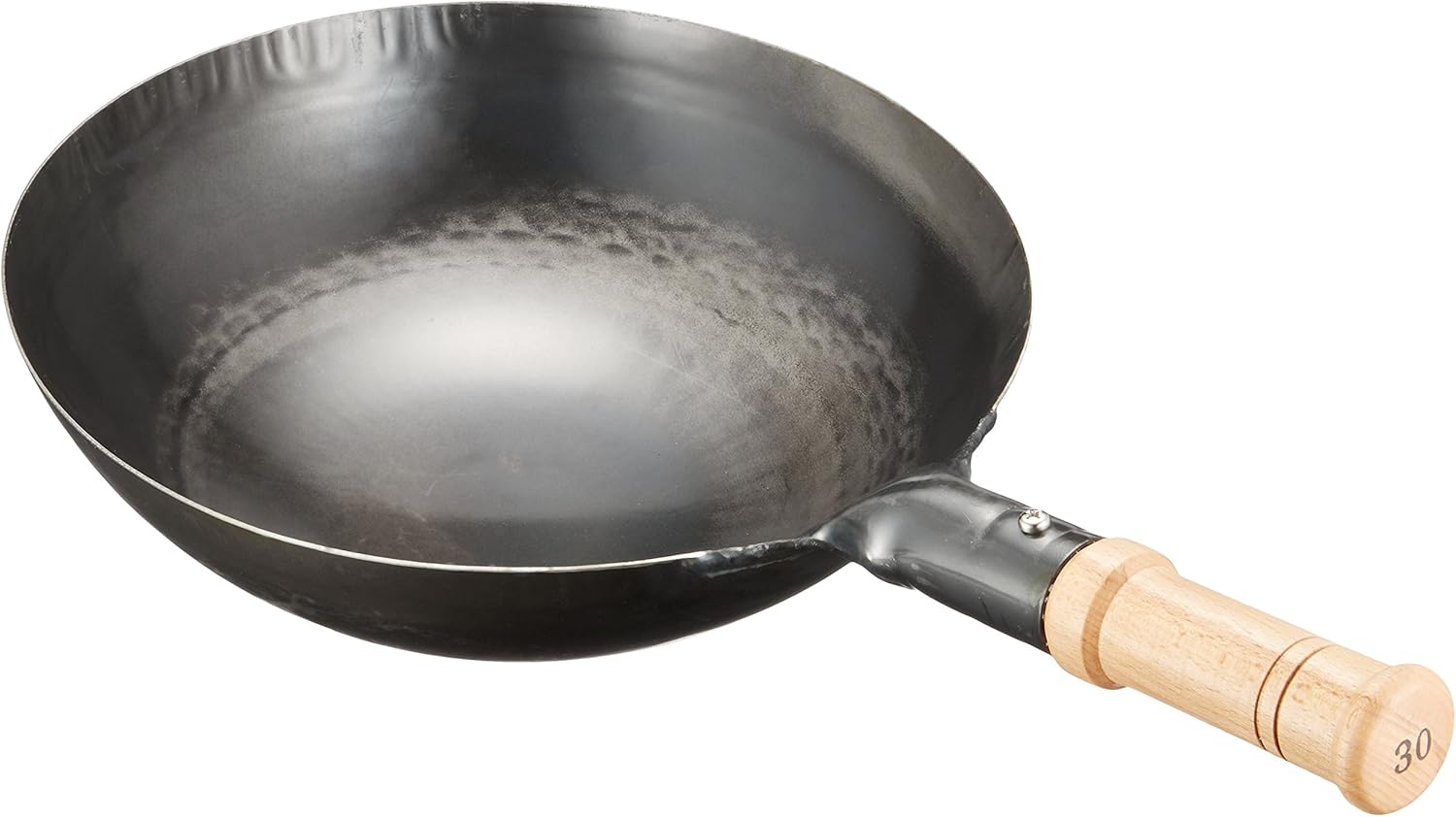 Yamada Kogyosho One-Handed Wok, Iron, Handle, Wooden Handle, 11.8 inches (30 cm)