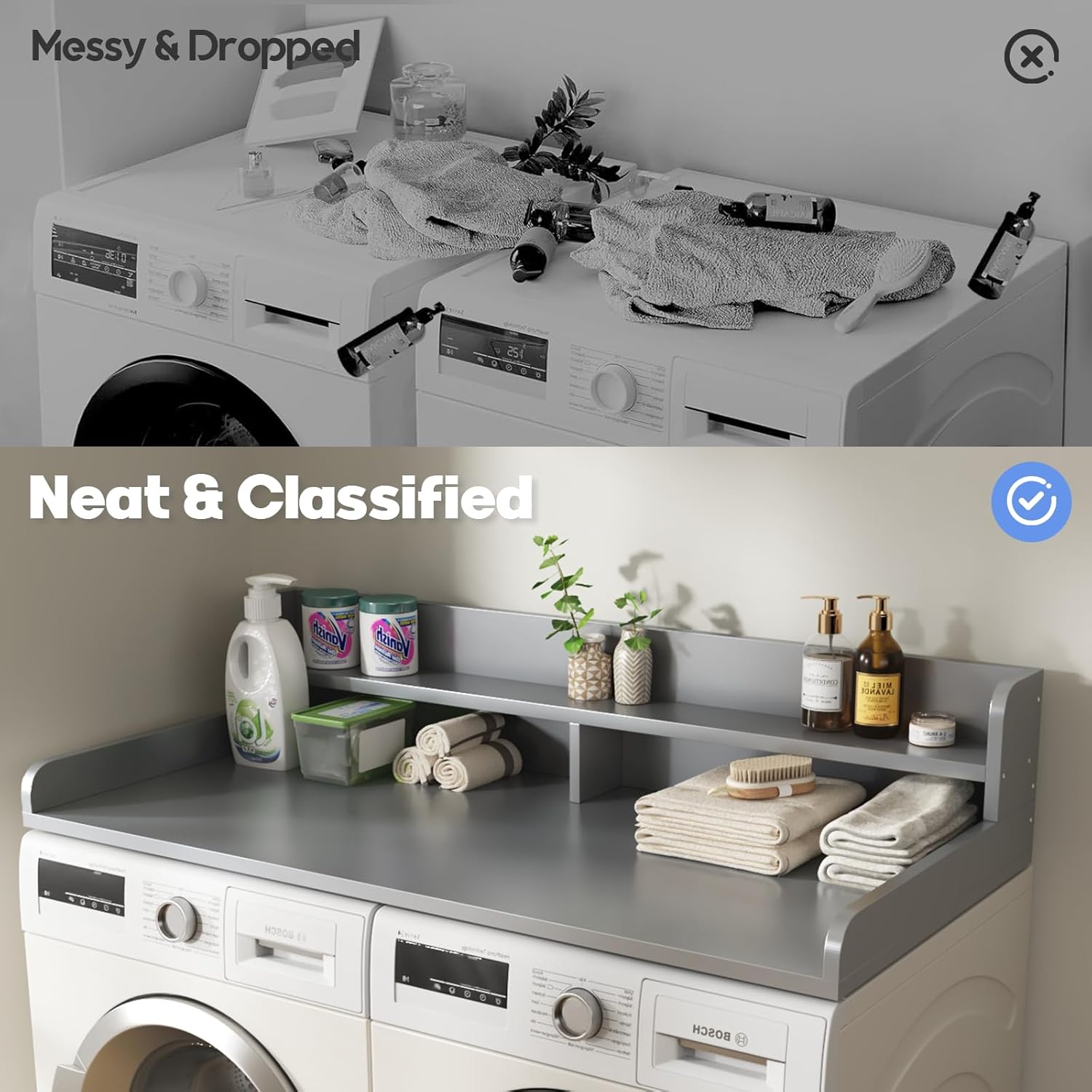 2-Tier Washer and Dryer Countertop with 2.75