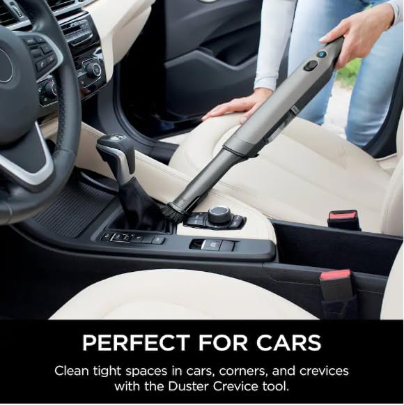 Sharks Cordless Handheld Vacuum, Ultra-Lightweight 1.4 lb, High-Speed Suction, One-Touch Empty, Charging Dock, Pet & Crevice Tools, Slate