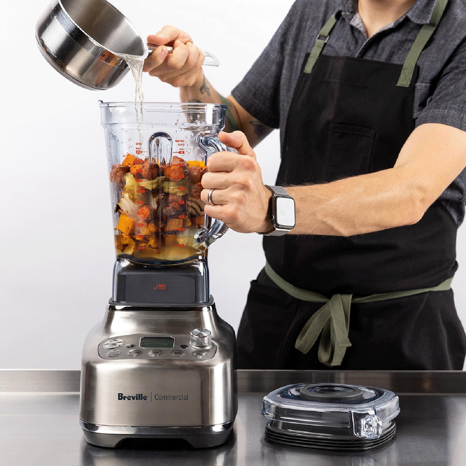 Breville Commercial Super Q Pro Blender, Brushed Stainless, CBL920BSS1BNA1, 68 oz Capacity, Brushed Stainless Steel