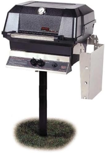 Mhp Gas Grills Jnr4dd Propane Gas Grill W/ Searmagic Grids On In-ground Post