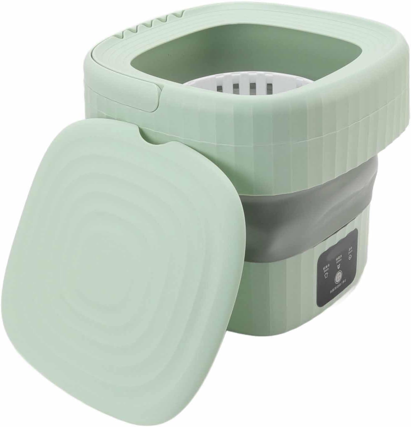 Portable Washing Machine, 6L Exquisite Capacity Portable Mini Washing, Imitation Hand Wash, Harmless Clean Clothes Folding Washing Machine(US-Green)
