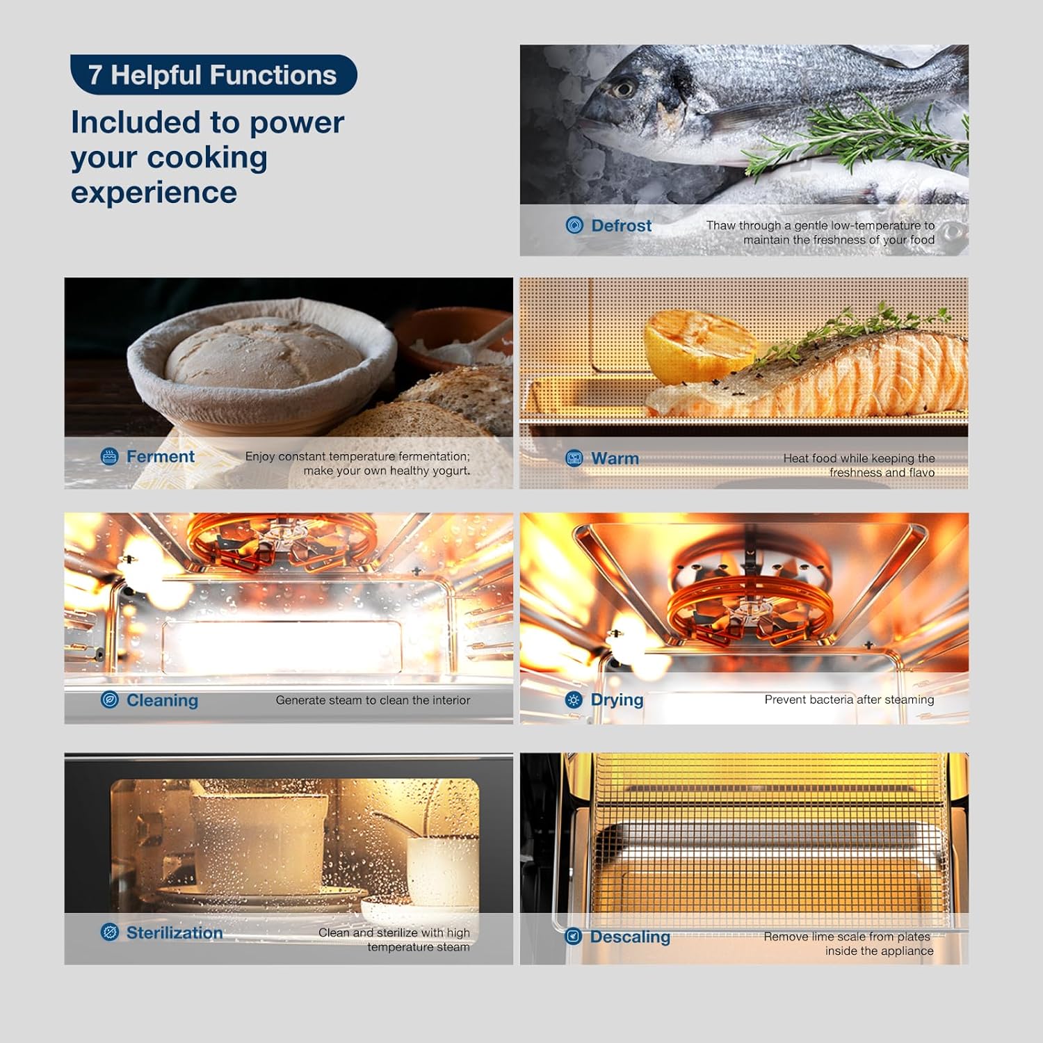 ROABM Toaster Oven Air Fryer Combo R-BOX Pink, 23QT Countertop Convection Steam Oven, Rapid Steam, Bake, Air Fry, Broil, Dehydrate, Defrost, Ferment, Steam Self-Clean, Touchscreen Control