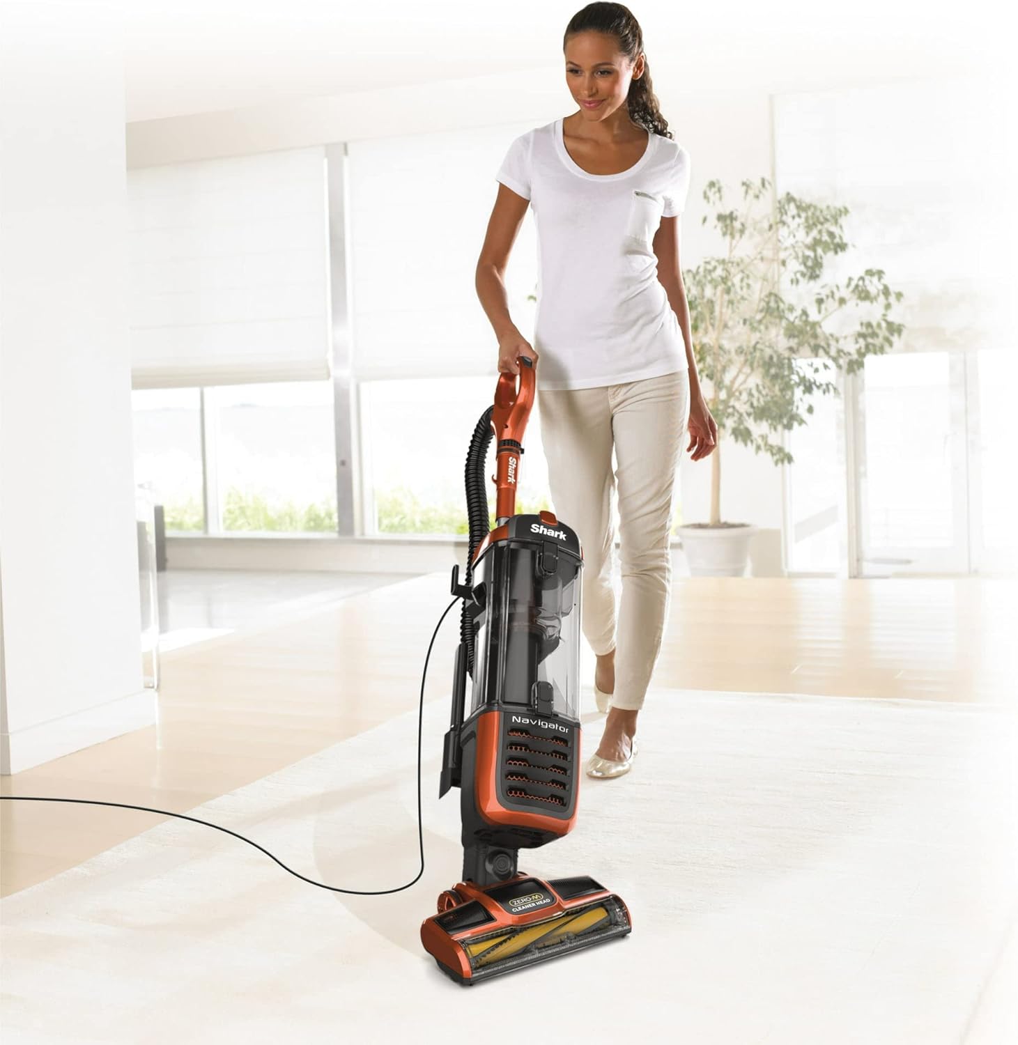 Shark ZU60 Navigator Zero-M Self-Cleaning Brushroll Pet Pro Upright Vacuum, Orange (Renewed)