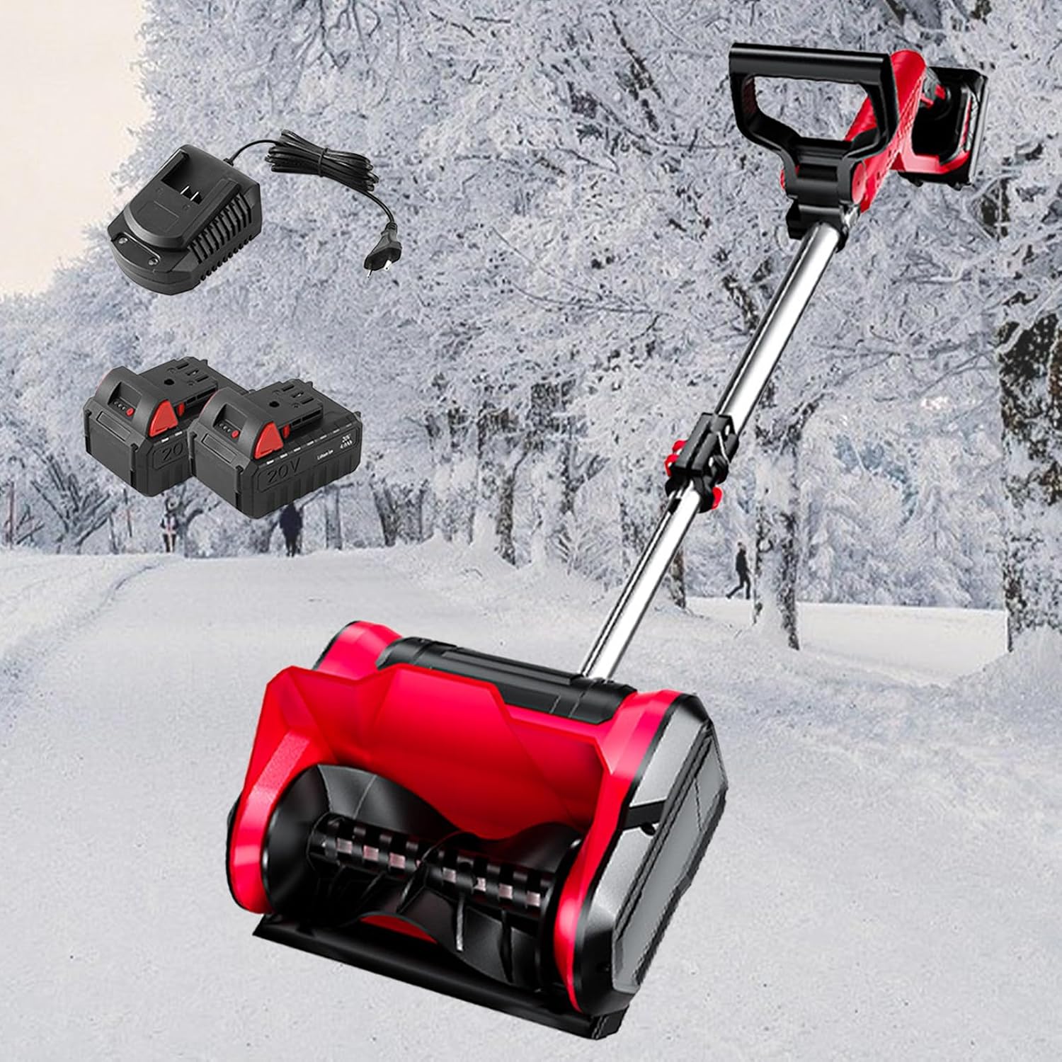 Snow Shovel, Cordless Snow Thrower Power Shovel, 12.6in. Width, 6.3in. Depth, 26 FT Throw Distance, Shovel for Car Driveway, Garden, Camping, Snow Blower, 4.0 Ah Battery + Charger