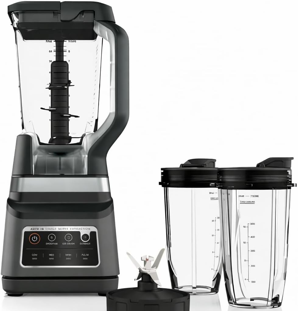 Ninja Professional Plus Blender DUO with Auto-iQ, 1400 Watt, 72oz Total Crushing Pitcher & (2) 24oz To-Go Cups, Smoothie Maker for Frozen Drinks, Shakes, and Juices, BPA-Free, Dishwasher Safe