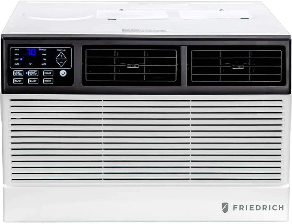 Friedrich 6,000 BTU Window Air Conditioner with Remote, Cools Rooms up to 250 Sq. Ft., Quiet, Energy Efficient, AC Unit for Bedroom or Living Room Bundle with AUX Power Strip & 1 Year CPS Protection