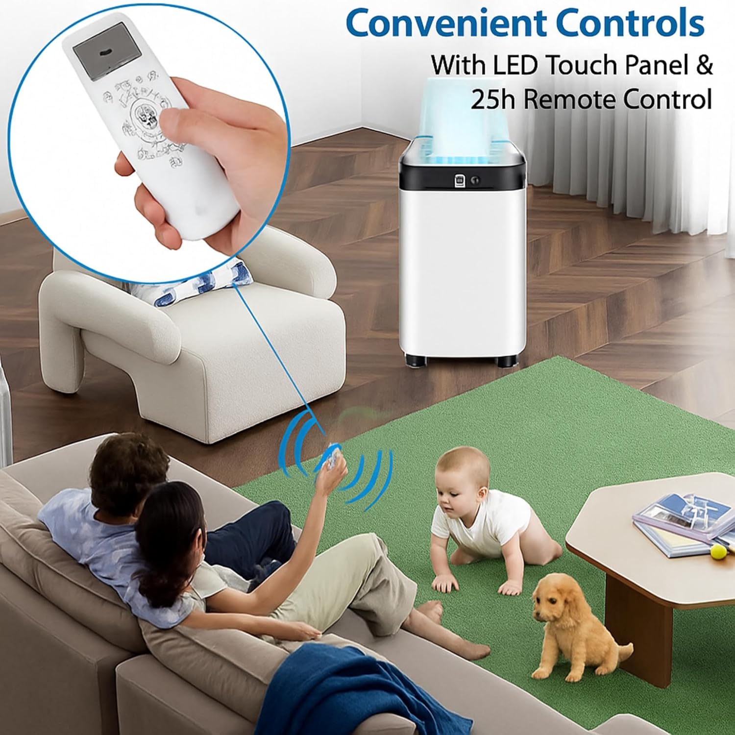 GAOMON 10,000 BTU Portable Air Conditioner for Bedroom & Small Rooms - 3-in-1 Energy-Efficient AC Unit with Remote Control, 24H Timer, Quiet Operation & Fast Cooling, Compact Design for Dorm/Office