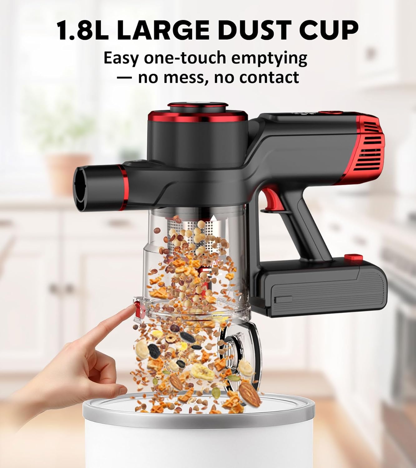 Cordless Vacuum Cleaner, 600W 50KPA Powerful Stick Vacuum with OLED Smart Display, 70Mins Runtime, Self-Standing & 1.8L Dust Cup, Vacuum Cleaners for Home/Hardwood Floor/Carpet/Pet Hair