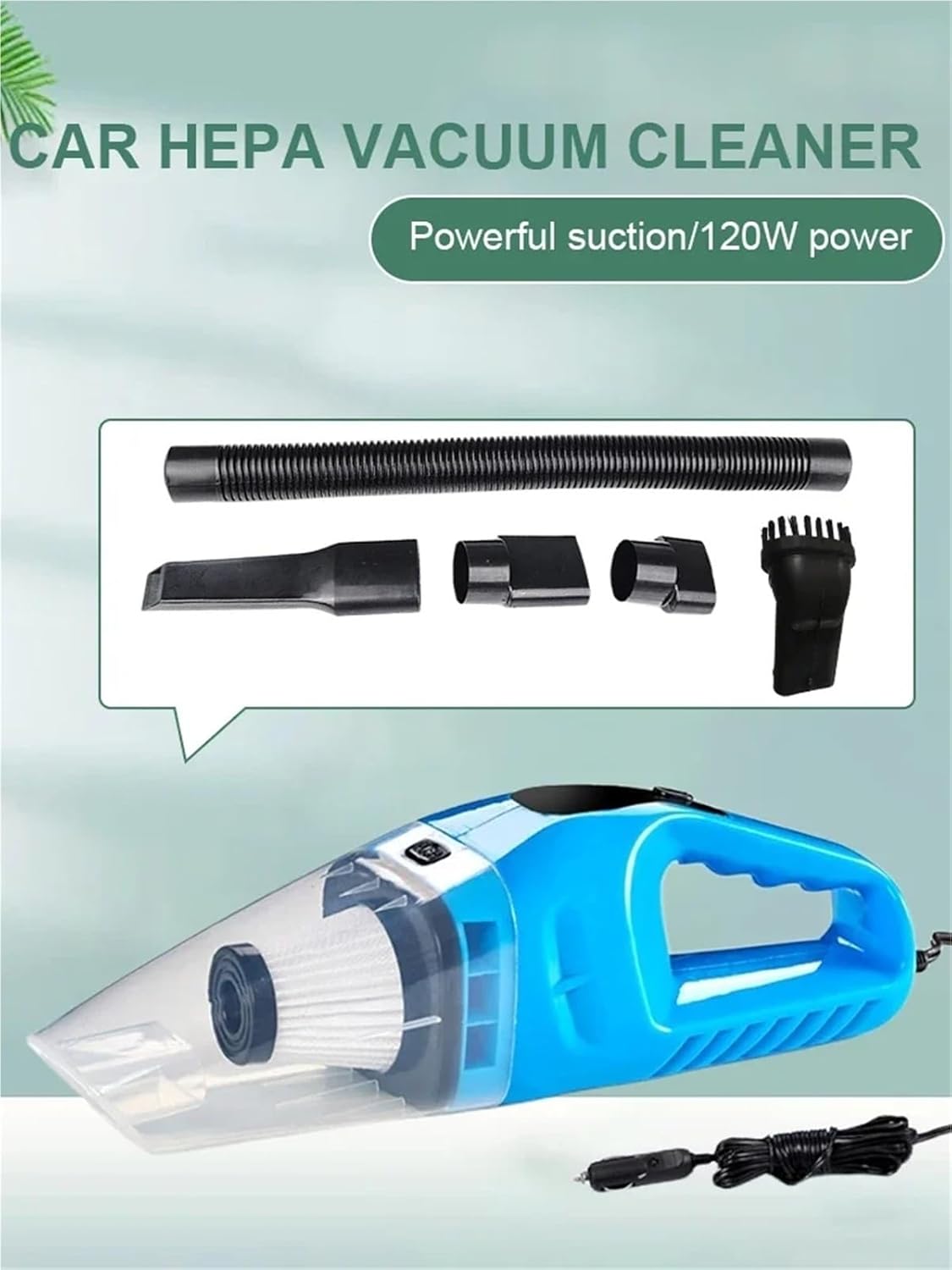 Car Vacuum Cleaner Dry Wet Dual Use Small Air Duster with 5M Cable Powerful Hoover Auto Vacuum Cleaner Compatible with Vehicle Home Cleaning(Orange)