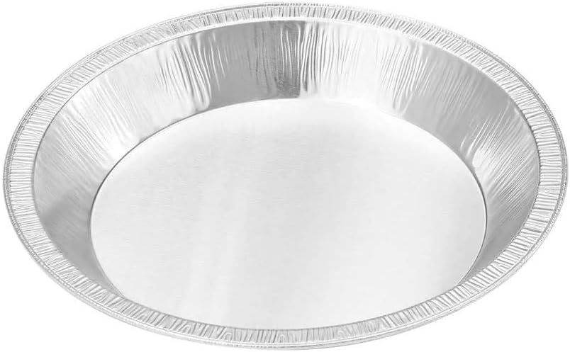 KitchenDance 9 Inch Heavy Duty Aluminum Pie Tins - Oven and Freezer Safe Disposable Pie Pans - Ideal for Restaurants and Bakeries - Reusable and 100% Recyclable Gauge Aluminum - 409 (100, Silver)