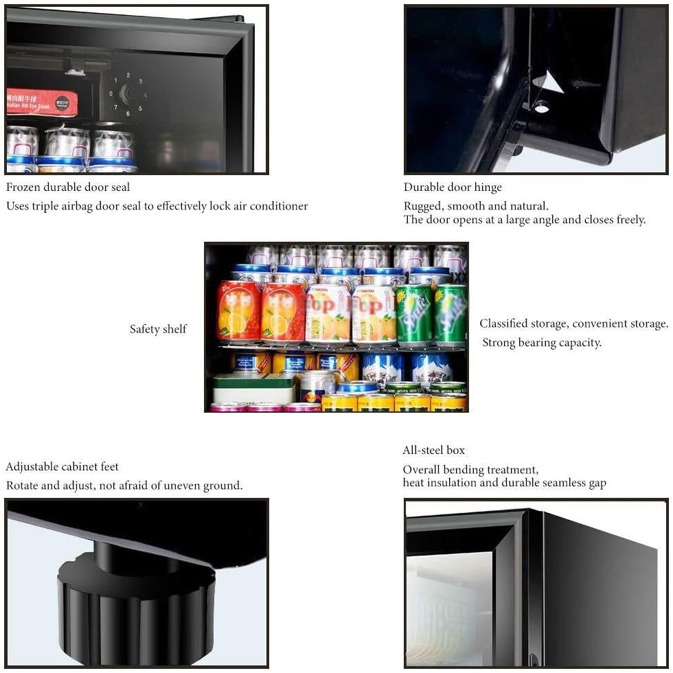 Wine Cellar Refrigerator with Double-Layer Hollow Tempered Glass Door, Constant Temperature Air Cooling, 18 Bottle Capacity Beverage, Medicine, and Tea Cooler