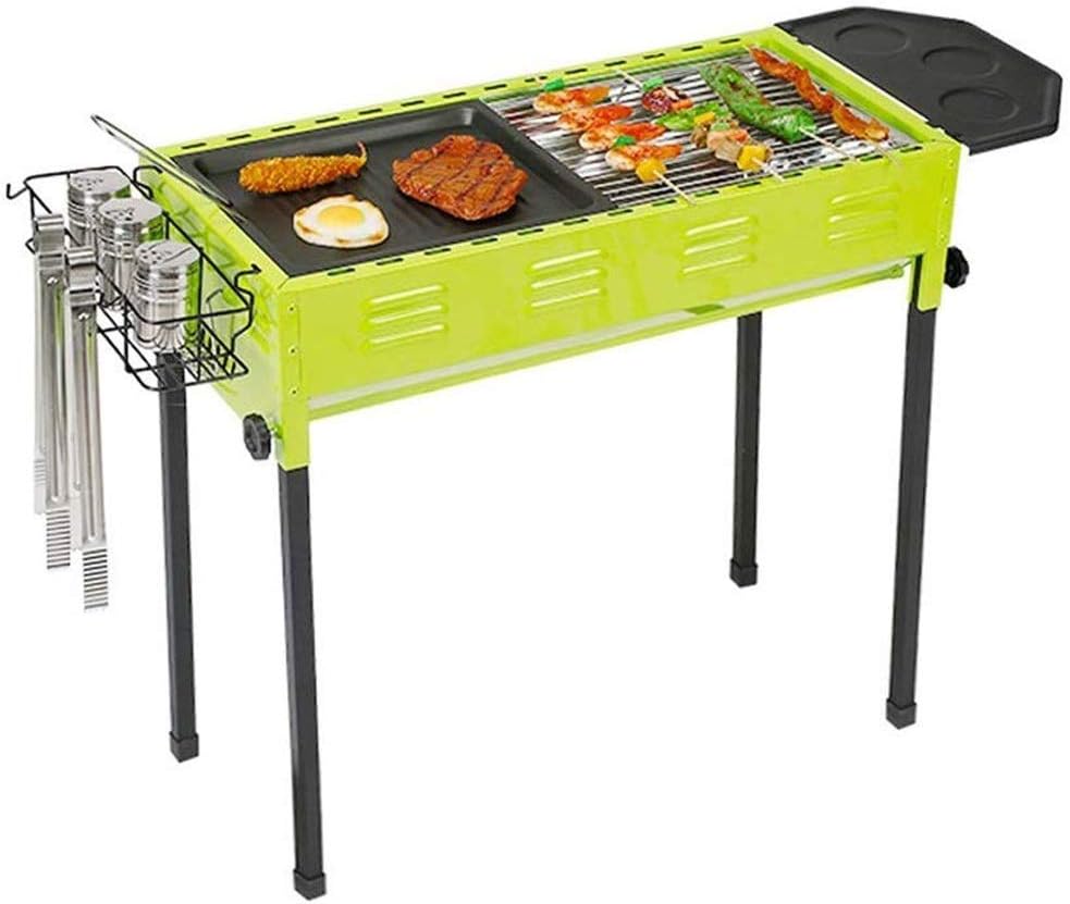 Outdoor Camping Charcoal Grill, Large Group Picnic Barbecue, Removable Full Set of Tools for Convenient Skewers, Galvanized Grill to Resist Oxidation