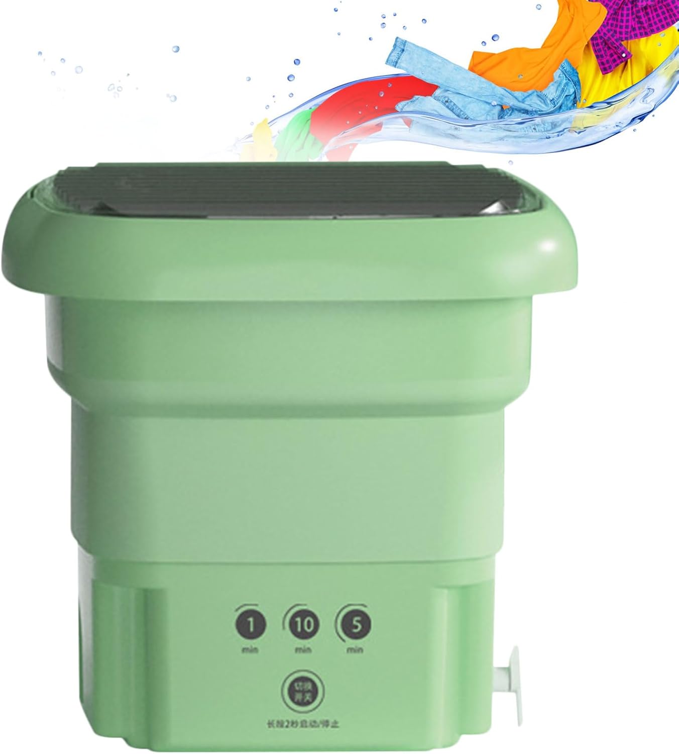 Portable Washing Machine, High Capacity Mini Washer, Foldable Washing Machine with Spin, for Baby Clothes, Underwear or Small Items, Apartment, Dorm, Camping, RV Travel laundry- Gift Choice (Green)
