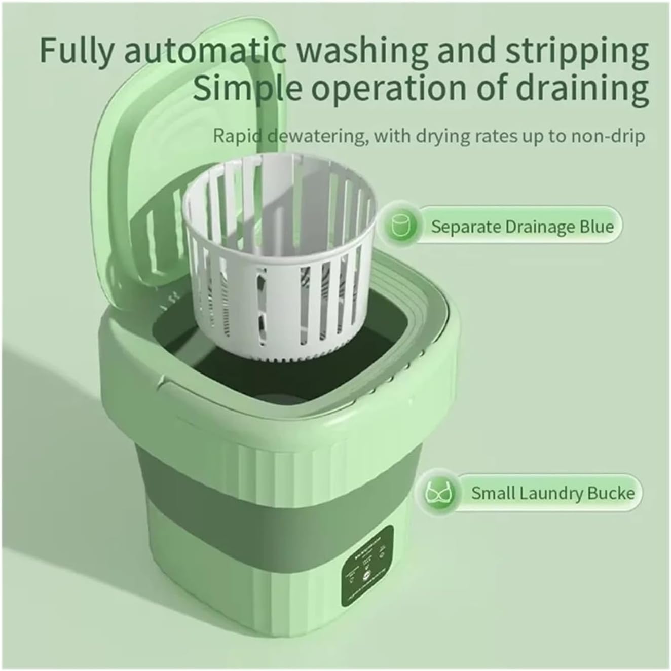 Compact Laundry. Compact 8L Folding Washing Machine Clothes Portable Laundry Bucket For Travel .Portable(Yellow)