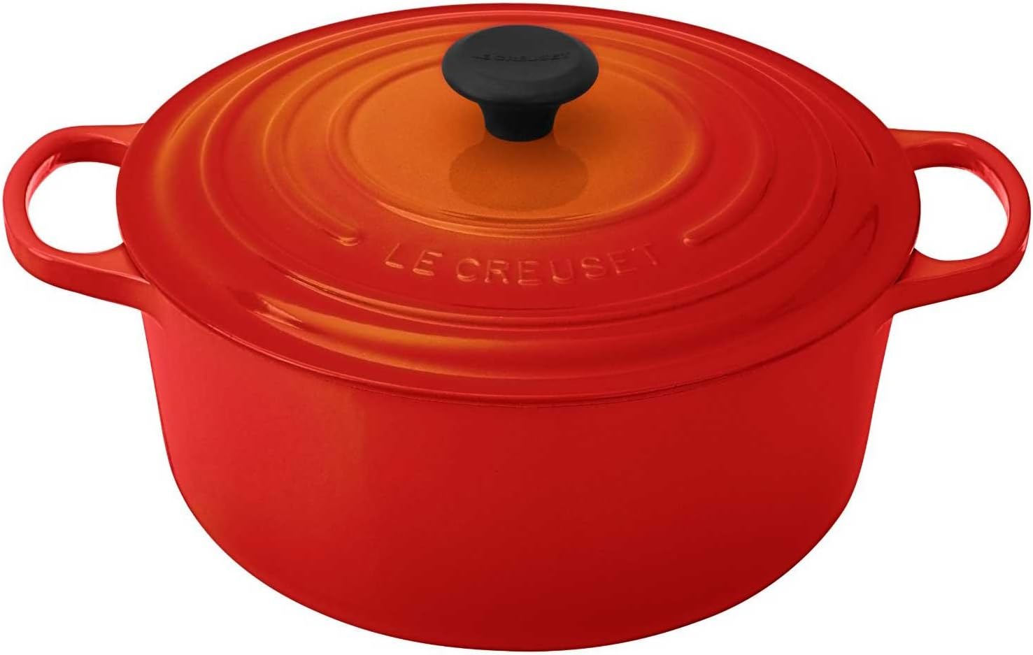 Le Creuset Enameled Cast Iron Signature Round Dutch Oven, 7.25 qt., Flame