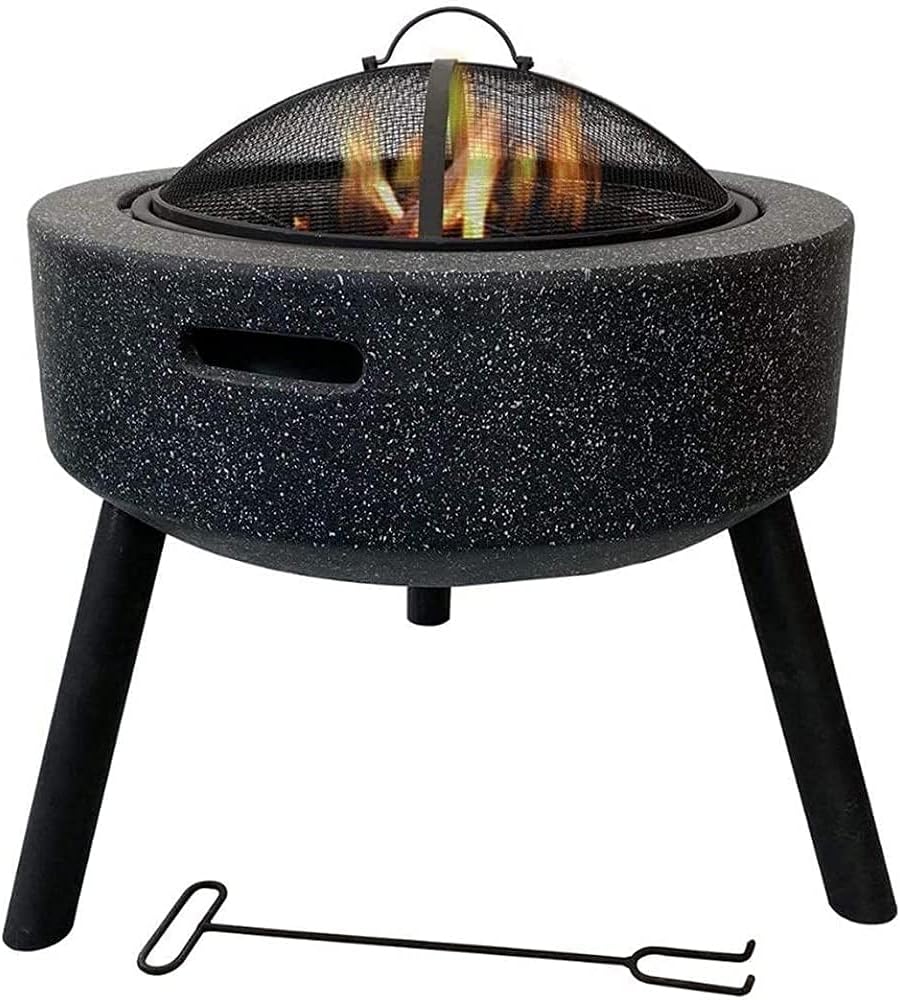 Large Retro Fire Pit Gray Cast Iron Brazier Heater Multifunctional Camping Bowl BBQ for Backyard,Camping,Picnic,Bonfire,Garden