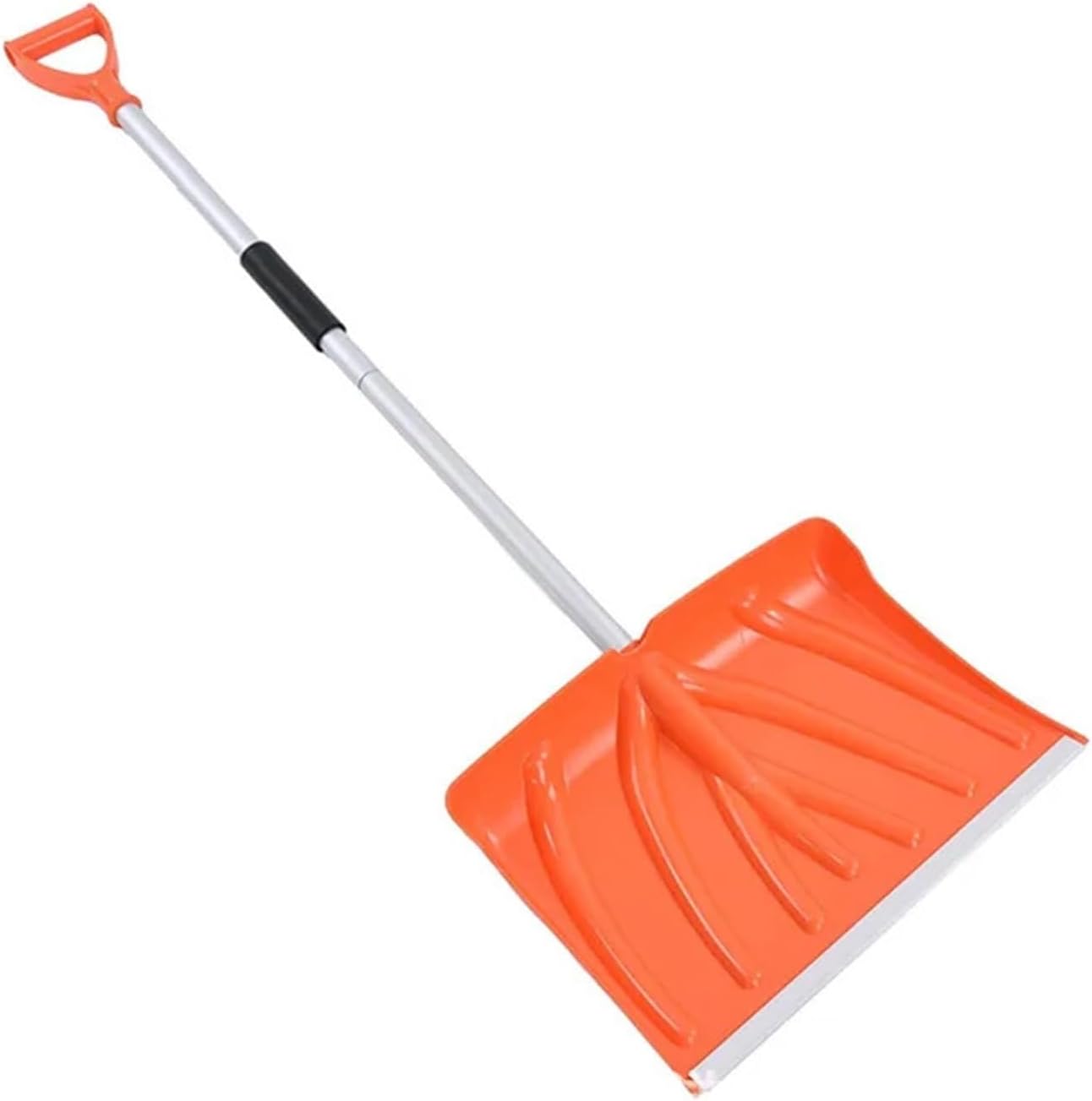 Two-Section Large Thickened Aluminum Rod Shovel, Easy Assembly Snow Shovel with 2 Screws, Garden Cleaning & Snow Removal Tool(Orange (Two-Section))