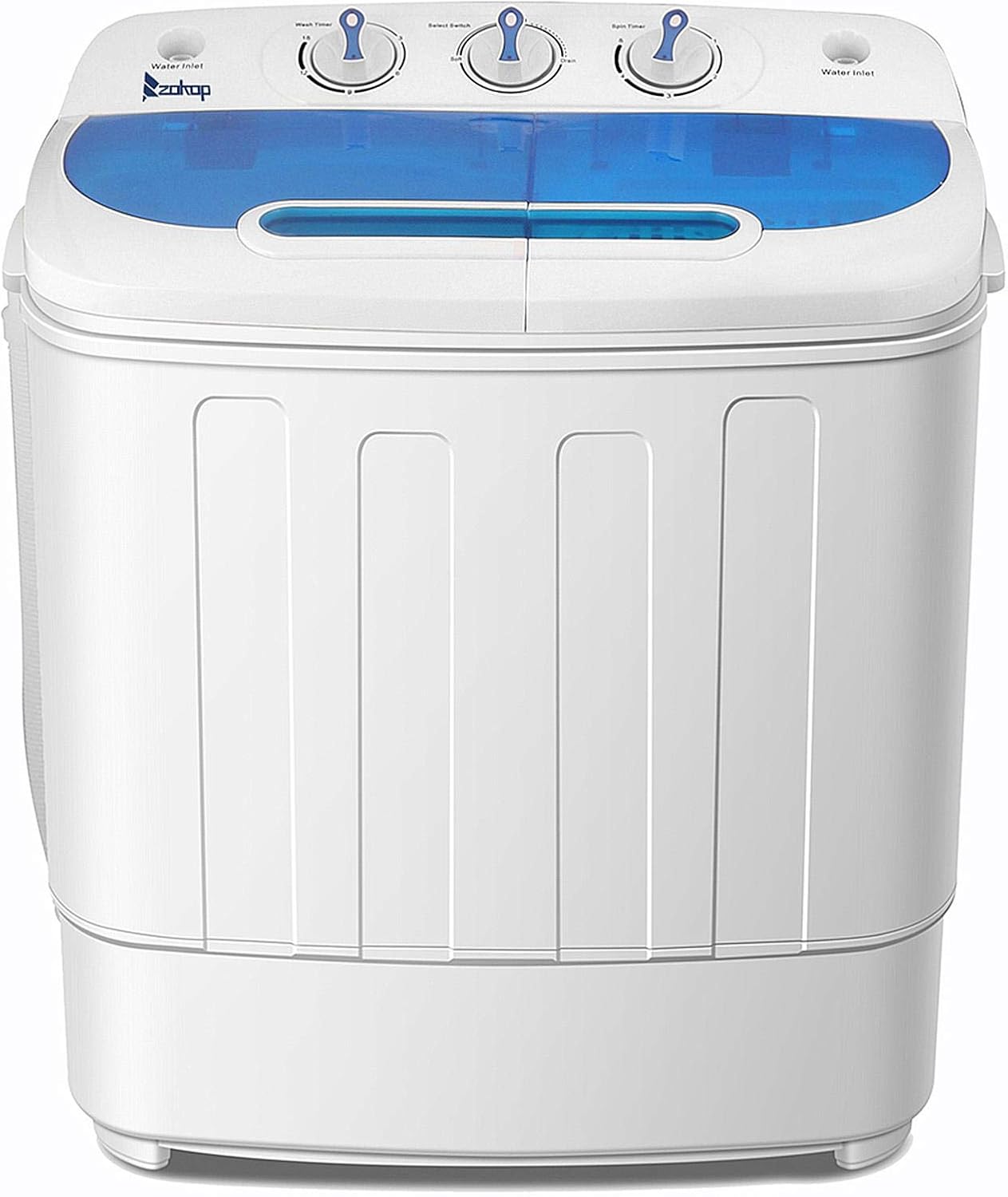 Portable Washing Machine, 13.4 lbs Compact Twin Tub Washer & Spin Dryer Combo for Apartment Dorm RV Camping Dorms College, Energy & Space Saving, Laundry Spin Cycle with Hose