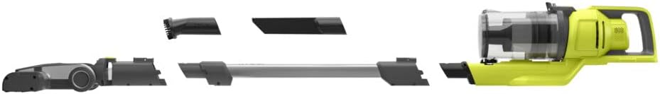 RYOBI 18 V ONE+ RSV18-0 Cordless Floor Vacuum Cleaner (30 AirWatt Suction Power, 820 l/min Airflow, 24 cm Wide Floor Nozzle, without Battery and Charger), Green