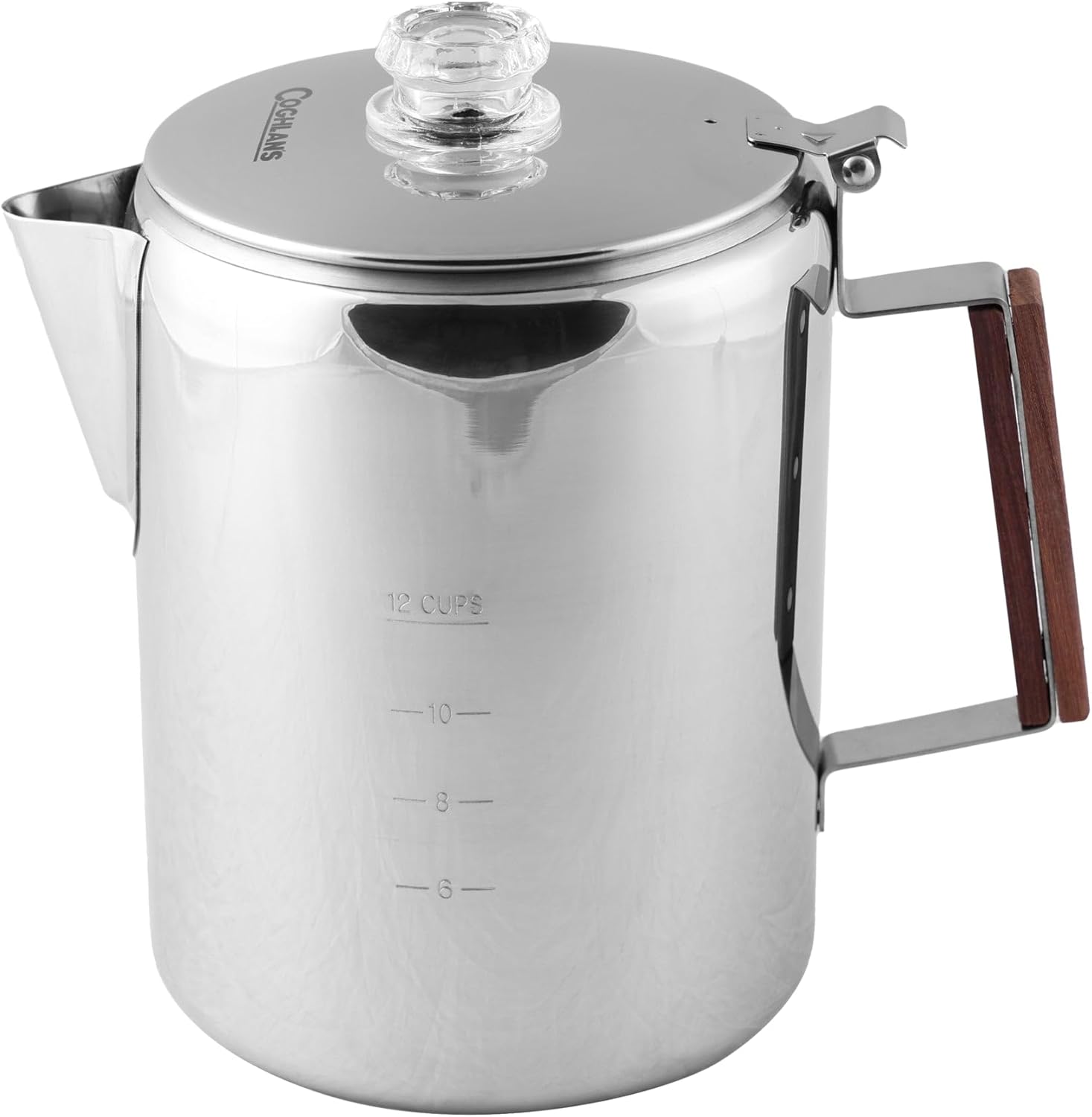 Coghlan's Stainless Steel Coffee Pot - 12 Cup Percolator for Camping, Outdoor Adventures, and Stovetop Brewing - Durable, Portable Coffee Brewer for Classic Flavor