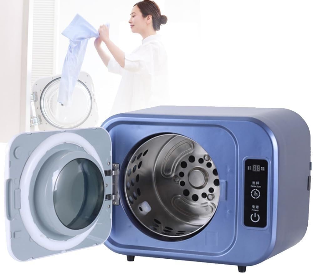 Mini Electric Portable Clothes Dryer, Small Compact Tumble Laundry Dryer for Home, Low Noise, Freestanding Table top Dryer(B)